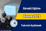 Kasım 2019 Sürekli Eğitim Takvimi Açıklandı