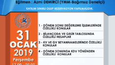 Dönem Sonunda Özellik Gösteren Vergisel Konular – Rezervasyon Kotası Dolmuştur.
