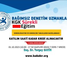 KONSOLİDASYON VE KONSOLİDE TABLOLARIN HAZIRLANMASI