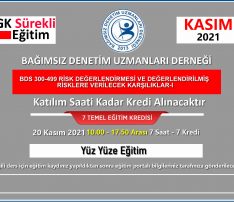 BDS 300-499 RİSK DEĞERLENDİRMESİ VE DEĞERLENDİRİLMİŞ  RİSKLERE VERİLECEK KARŞILIKLAR-I