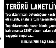 Terörü Lanetliyoruz.