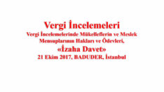 Vergi İncelemeleri İzaha Davet
