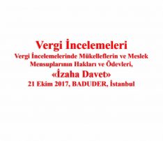 Vergi İncelemeleri İzaha Davet