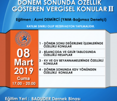 Dönem Sonunda Özellik Gösteren Vergisel Konular II